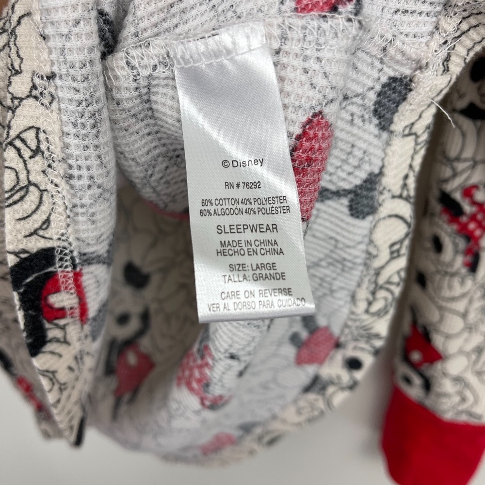 Disney‎ Thermal Pajama Shirt Sz L - Picture 7 of 8